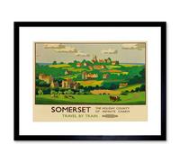 Wee Blue Coo Travel Rail Train Somerset County Village Rural Picture Framed Wall Art Print