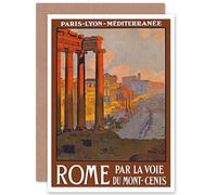 Artery8 Travel Ruin Forum Rome Italy Birthday Greetings Card in Brown Artery8 Brown
