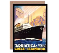 Artery8 Travel Ship Cruise Adriatic Venice Greece Istanbul Greetings Card Artery8 Multicolor