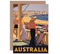 Artery8 Travel Tourism Australia Beach Sea Surf Oz Goodbye Card Artery8 Multicolor