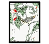 Artery8 Tree Creeper Pea Japanese Vintage Japan Framed Wall Art Print Kashu | Size: A4 Artery8 Multicolor A4