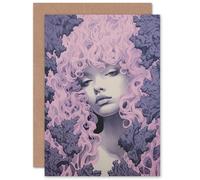 Artery8 Tree Nymph Lavender Purple Pink Woodland Birthday Greeting Card & Envelope Artery8 Purple