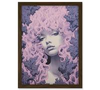 Artery8 Tree Nymph Lavender Purple Pink Woodland Forest Spirit Conceptual Artwork Framed A3 Wall Art Print