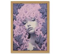Artery8 Tree Nymph Lavender Purple Pink Woodland Forest Spirit Conceptual Artwork Framed A3 Wall Art Print