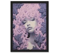 Artery8 Tree Nymph Lavender Purple Pink Woodland Forest Spirit Conceptual Artwork Framed A3 Wall Art Print