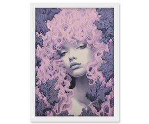 Artery8 Tree Nymph Lavender Purple Pink Woodland Forest Spirit Conceptual Artwork Framed A3 Wall Art Print