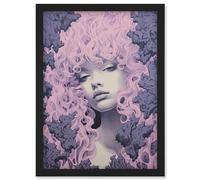 Artery8 Tree Nymph Lavender Purple Pink Woodland Forest Spirit Conceptual Artwork Framed Wall Art Print A4