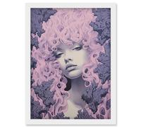 Artery8 Tree Nymph Lavender Purple Pink Woodland Forest Spirit Conceptual Artwork Framed Wall Art Print A4