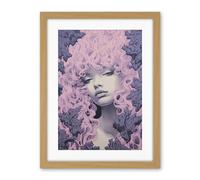 Artery8 Tree Nymph Lavender Purple Pink Woodland Forest Spirit Conceptual Artwork Framed Wall Art Print 18X24 Inch