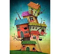 Artery8 Treehouse Illustration Cute XL Giant Panel Poster (8 Sections)