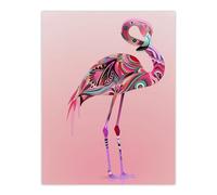 Artery8 Tribal Flamingo Artwork Pink Animal Bird Lover Living Room Large Wall Art Poster Print Thick Paper 18X24 Inch