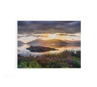 Artery8 Trienke Sunset Loch Linnhe Scotland Canvas Wall Art Print | Size: W24" x H32" Artery8 Multicolor W24" x H32"