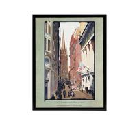 Artery8 Trinity Church & Wall Street Elmer Framed Canvas Wall Art Print | Size: W24" x H32" Artery8 Multicolor W24" x H32"