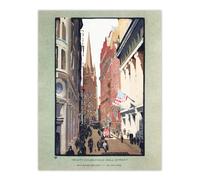 Artery8 Trinity Church & Wall Street Elmer Wall Art Poster Print | Size: W18" x H24" Artery8 Multicolor W18" x H24"