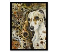 Artery8 Trippy Dog Lover Pet Portrait Abstract Design Framed Art Print in Brown | Size: W12" x H16" Artery8 Brown W12" x H16"