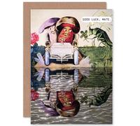 Artery8 Trippy Mushroom Good Luck Greetings Card Artery8 Multicolor