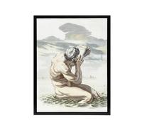 Artery8 Triton Blows On The Conch Shell Johan Teyler Black Framed Canvas Art in White | Size: W12" x H16" Artery8 White W12" x H16"