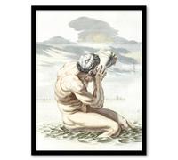 Artery8 Triton Blows On The Conch Shell Johan Teyler Framed Wall Art Print A4