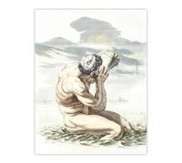 Artery8 Triton Blows On The Conch Shell Johan Teyler Wall Art Poster Print in White | Size: W18" x H24" Artery8 White W18" x H24"