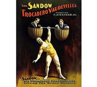 Artery8 Trocadero Vaudevilles Sandow Lifting Human Dumbell Ad Art Print Canvas Premium Wall Decor Poster Mural