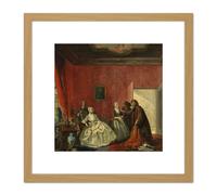 Artery8 Troost Johanna Jewish Merchants 8X8 Inch Square Wooden Framed Wall Art Print Picture with Mount in Light Oak Artery8 Light Oak