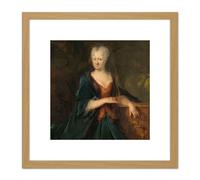 Artery8 Troost Portrait Louise Christina Trip 8X8 Inch Square Wooden Framed Wall Art Print Picture with Mount in Light Oak Artery8 Light Oak