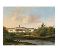 Artery8 Troost Rear Buitenzorg Palace Before Earthquake Art Print Canvas Premium Wall Decor Poster Mural
