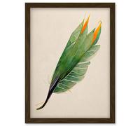 Wee Blue Coo Tropical Bird of Paradise Leaf Botanical Illustration Artwork Framed Wall Art Print A4