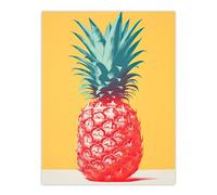 Artery8 Tropical Radiance Vibrant Pineapple Kitchen Artwork Pink Yellow Green Pop Art Extra Large XL Wall Art Poster Print