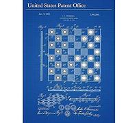 Artery8 Truskoski Checker Chess Board 1923 Game Vintage Patent Unframed Wall Art Print Poster Home Decor Premium