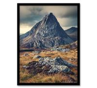 Artery8 Tryfan Mountain Snowdonia Wales Peak Landscape Living Room Artwork Framed Wall Art Print 18X24 Inch
