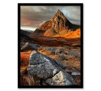 Artery8 Tryfan Mountain Summit Sunset Wales Snowdonia Living Room Artwork Framed Wall Art Print A4