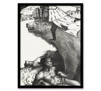 Artery8 Tsar Nicholas II on the Russian Bear Holst Framed Wall Art Print in White | Size: A4 Artery8 White A4