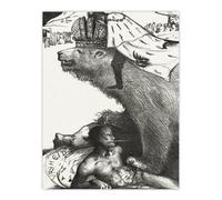 Artery8 Tsar Nicholas II on the Russian Bear Holst Wall Art Poster Print in White | Size: W24" x H32" Artery8 White W24" x H32"
