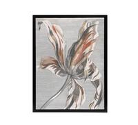 Artery8 Tulip Flower Bloom Floral Painting Teyler Black Framed Canvas Wall Art in White | Size: W18" x H24" Artery8 White W18" x H24"