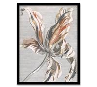 Artery8 Tulip Flower Bloom Floral Painting Teyler Framed Wall Art Print in White | Size: A3 Artery8 White A3