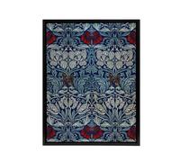 Artery8 Tulip & Rose Floral Pattern Framed Canvas Wall Art Print W. Morris in Blue | Size: W12" x H16" Artery8 Blue W12" x H16"