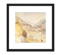 Artery8 Turner Chatel Argent Val D'Aosta Above Villeneuve Painting 8X8 Inch Square Wooden Framed Wall Art Print Picture with Mount in Black Artery8 Black
