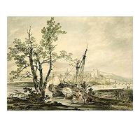 Artery8 Turner Rochester 1793 Painting Art Print Canvas Premium Wall Decor Poster Mural