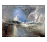 Artery8 Turner Rockets Lights Close Warn Steamboat Shoal Water Painting Art Print Canvas Premium Wall Decor Poster Mural