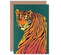 Artery8 Turning Tiger for Him or Her Man Woman Birthday Thank You Congratulations Blank Art Greeting Card