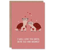 Artery8 Turtle Couple Love You Until We Are Old And Wrinkly Valentine's Day Card