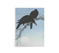 Artery8 Two Crows On A Tree Branch Canvas Wall Art Print Vintage Japan : Artwork by Koson 12x16 Dark wintry study evoking quiet strength, perfect for moody libraries or statement living rooms