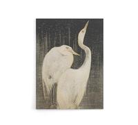 Artery8 Two Egrets in the Snow Canvas Wall Art Print Vintage : Artwork by van Hoytema 12x16 Peaceful snowy scene creating a tranquil mood in living spaces, appreciated by nature enthusiasts