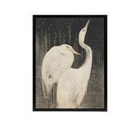 Artery8 Two Egrets in the Snow Framed Canvas Wall Art Print Vintage : Artwork by van Hoytema 12x16 Peaceful snowy scene creating a tranquil mood in living spaces, appreciated by nature enthusiasts