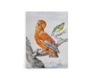 Artery8 Two Exotic Birds Watercolour Painting Schouman Canvas Wall Art Print in White | Size: W12" x H16" Artery8 White W12" x H16"