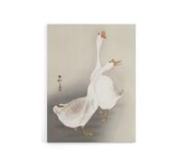 Artery8 Two Geese Vintage Bird Ukiyo E Canvas Wall Art Print Ohara Koson in Beige | Size: W12" x H16" Artery8 Beige W12" x H16"