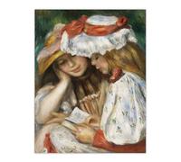 Artery8 Two Girls Reading XL Extra Large Wall Art Poster Print 24X32 Artwork By Renoir : Tender Reading Scene Ideal For Bedroom Or Study Evoking Peace Learning And Sisterly Warmth