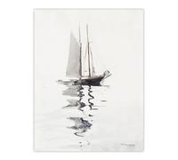 Artery8 Two Masted Schooner With Dory Winslow Homer Wall Art Poster Print 12X16"