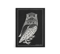 Artery8 Two Owls Vintage Animal Painting Canvas Wall Art Print de Graag in Black | Size: W18" x H24" Artery8 Black W18" x H24"